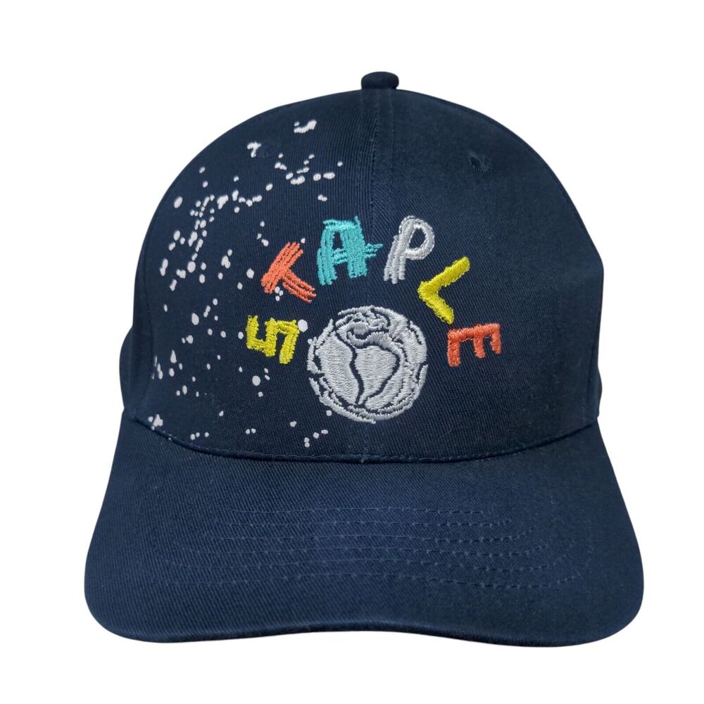Staple Snapback Hat Blue One Size Adjustable Embroidered 6 Panel Cotton